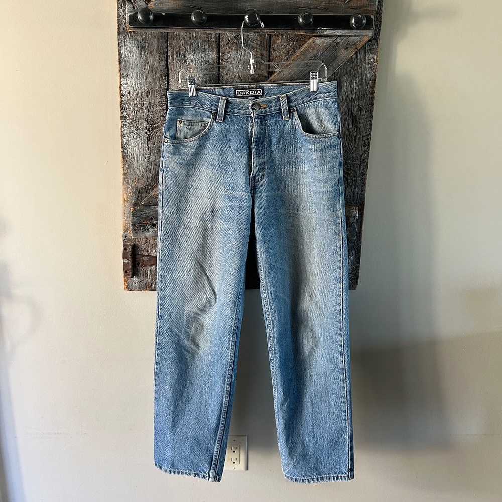 Men's Dakota Stone Wash Blue Jeans with Great Fade